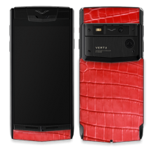 Vertu Signature Touch Pure Black Pvd Red Corocodile Leather EXCLUSIVE