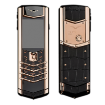 Vertu Signature S Design Gold Black Crocodile Leather