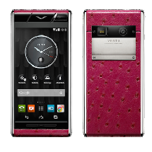 Vertu Aster Raspberry Ostrich