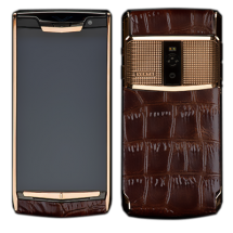 Новый Vertu Signature Touch Clous De Paris Gold Brown Alligator EXCLUSIVE